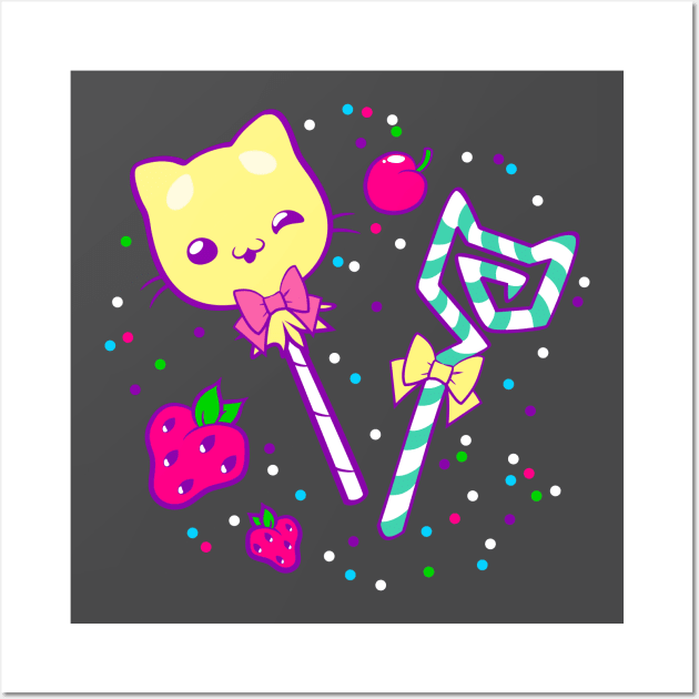 Kawaii Kitty Sprinkles Wall Art by HaloSenpai